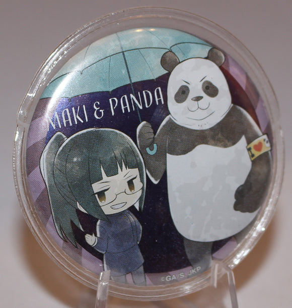 Jujutsu Kaisen - Panda and Maki Zenin Kasakko Metal Can Badge (Algernon Product)